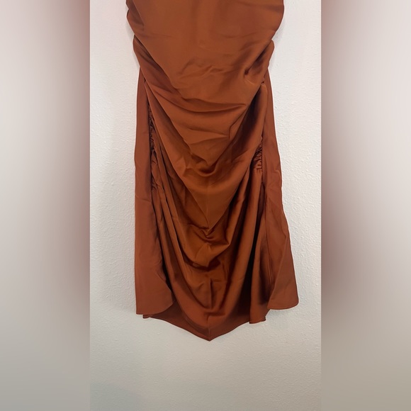 NWT Line & Dot Bronze silky mini dress size Medium - Picture 10 of 11